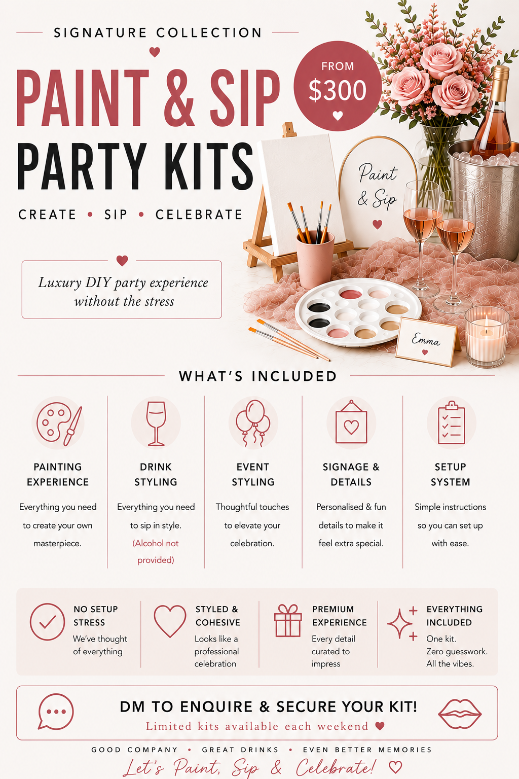 Paint & Sip Party Kit flyer